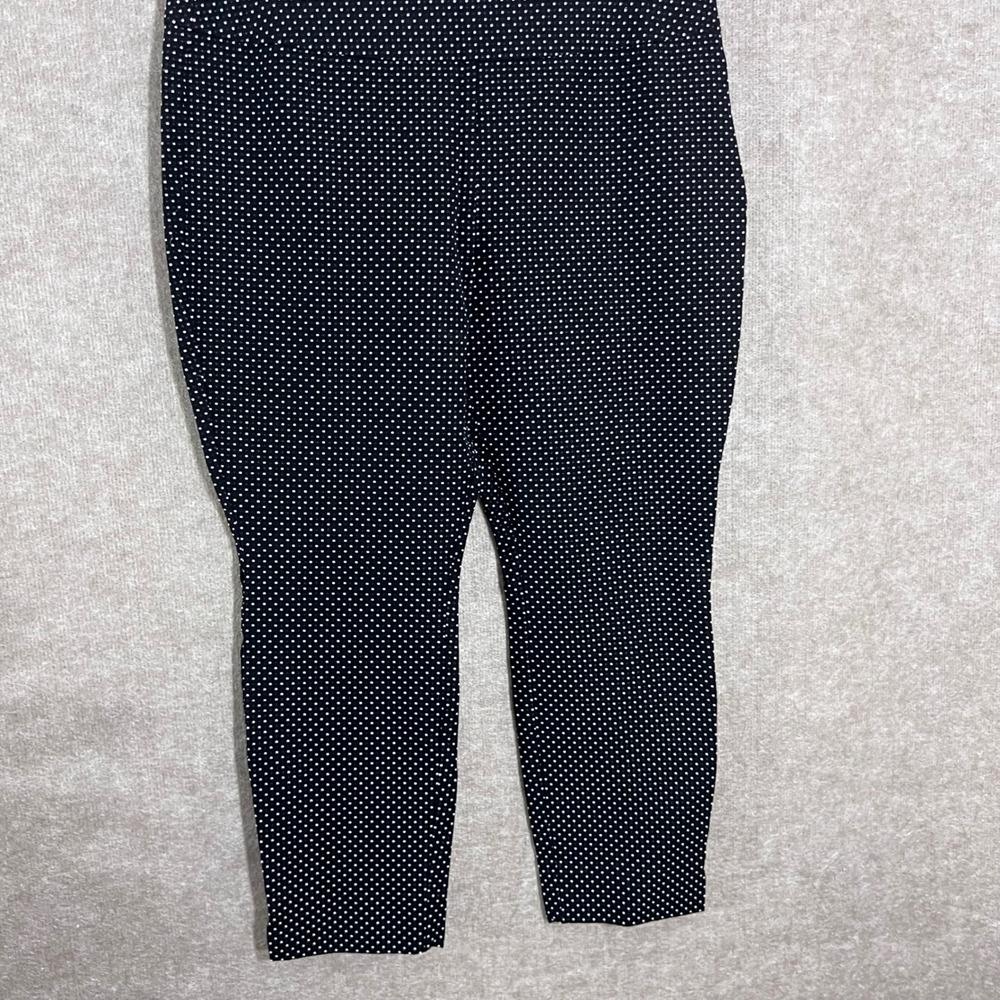 Cabi Polka Dot Skinny Pants Womens 16 Black White Stretch Ankle Career Chic
